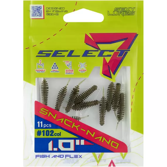 Силікон Select Snack Nano 1" #102 (11шт/уп), Довжина силікону: 1" (2.54 см), Колір силікону: 102, фото , изображение 2